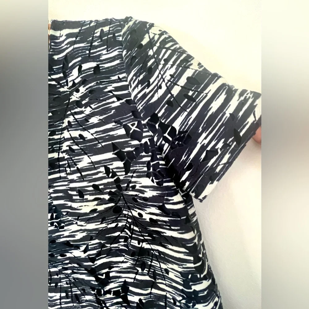 Tory Burch Dina Navy Space Dyed Cutout Dress Size 6 Excellent Condition